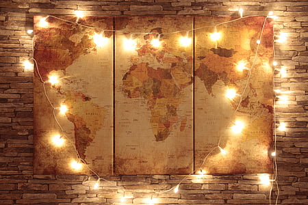 Dünya, Dünya, harita, ışık, Zinciri, lichterkette, Avrupa
