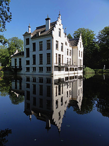 Nīderlande, pils, ēka, struktūra, orientieris, arhitektūra, debesis