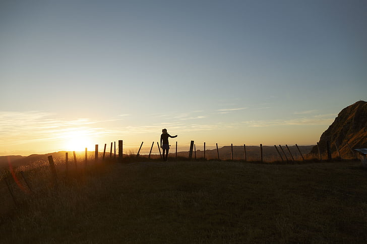 natura, paesaggio, montagna, nuvole, cielo, tramonto, persone