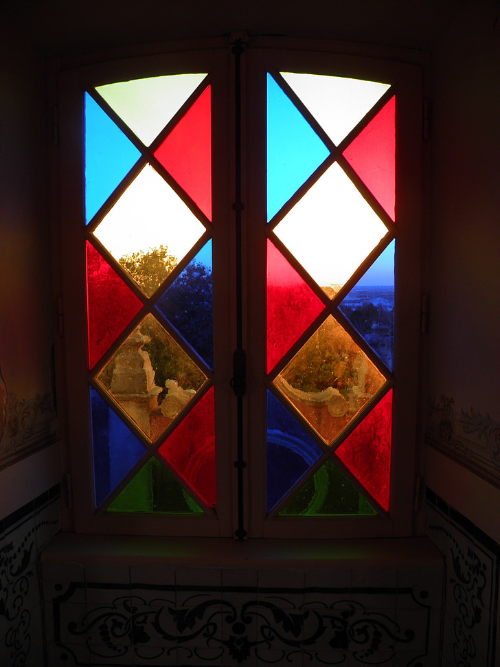 prozor, u boji, staklo, Vitraj, vitraž prozora, uzorak, šarene