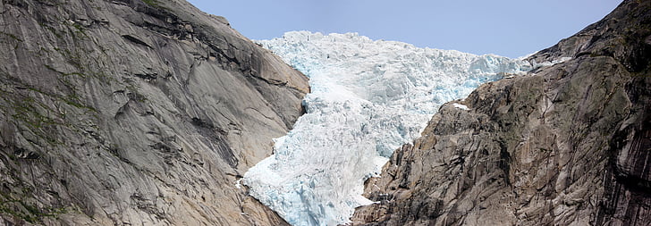 glacera, Noruega, gel, neu, muntanya, Roca, llengua de glacera