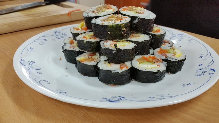 Kim rijst, Food Fotografie, Koreaans voedsel, editie, Sushi, dineren, voorbereiding