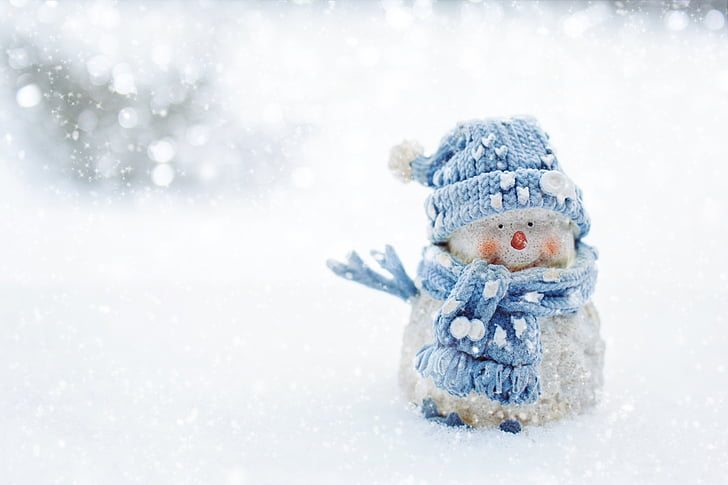 Snežak, pozimi, sneg, zasneženih, sezona, hladno, srčkano