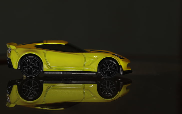 autó, Corvette, alacsony kulcs, miniatűr