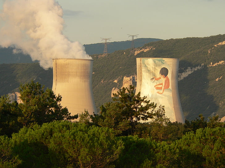 usina nuclear, cruas, Ardèche, França, energia nuclear, industrial, indústria