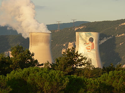 kärnkraftverk, cruas, Ardèche, Frankrike, kärnkraft, industriella, industrin
