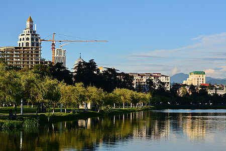 Geórgia, Batumi, ADJARA, Mar Negro, edifício, paisagem urbana, passeio marítimo