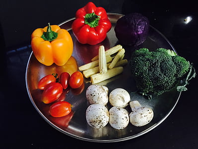 зеленчуци, цветове, храна, цветни, вегетариански