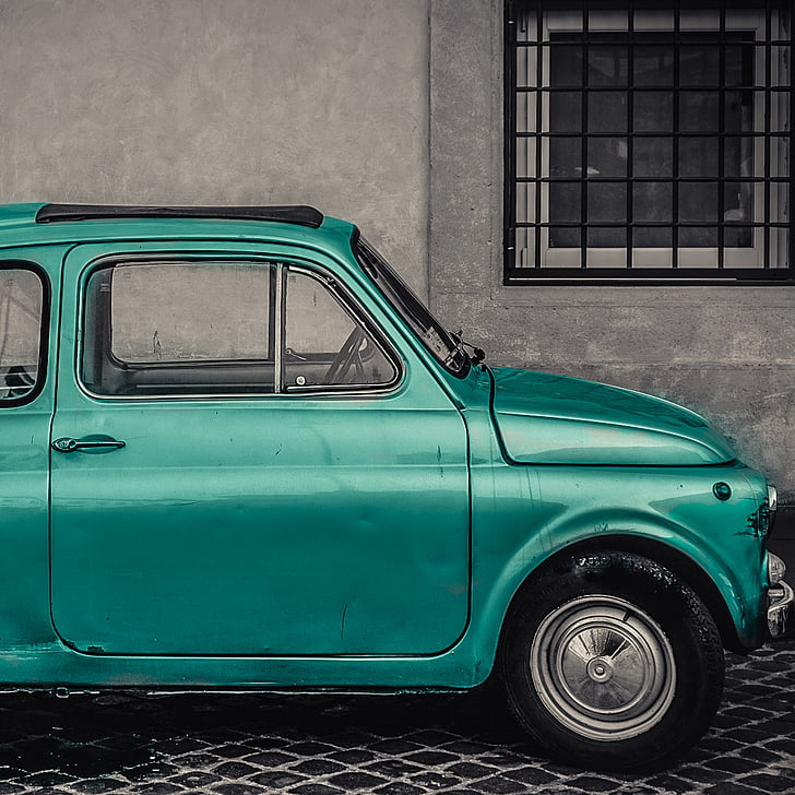 auto, Stari, klasični, kolo, retro, Italija, ulica