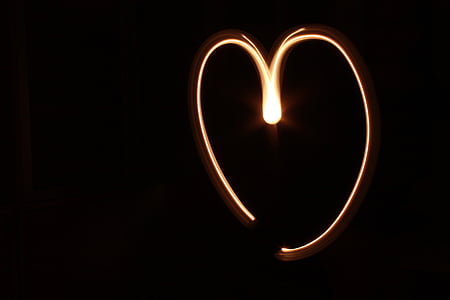 light, paint, heart, black, love, heart Shape, romance