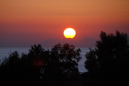 Turquía, puesta de sol, vacaciones, mar, abendstimmung, naturaleza, silueta