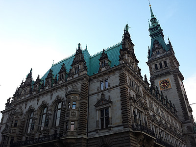 Hamburg, Rathaus, Balai kota, Kota, Jerman, Kota, Eropa