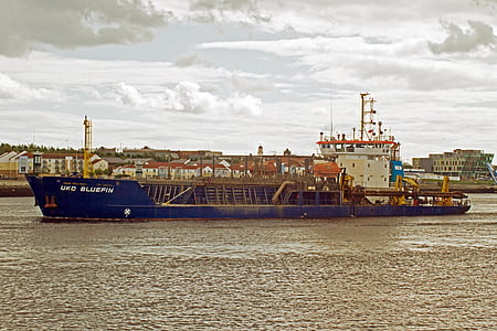 Draga, Río tyne, mar, embarcación náutica, transporte, transporte de carga, Puerto