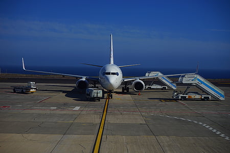 avión, Aeropuerto, aviones de pasajeros, plano del recorrido, línea aérea, Pasarela, Tenerife Sur