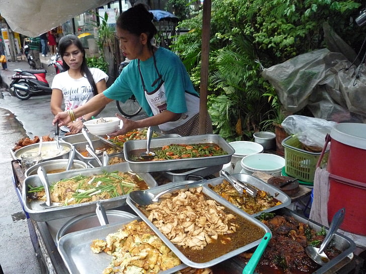Bangkok, jíst, jídlo, výživa, informační kanál, Asie, Thajsko