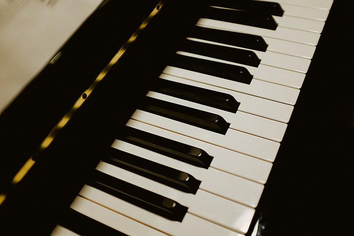 svart, elektrisk, tastatur, kunst, musikk, piano, piano nøkkel