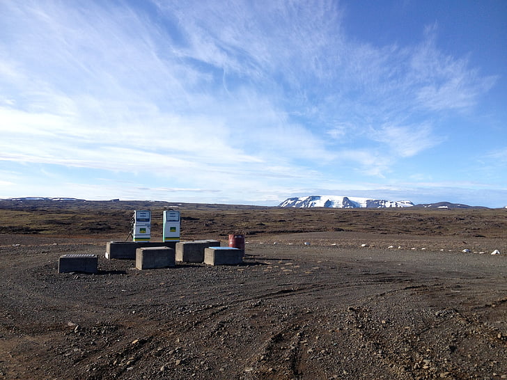Iceland, trạm xăng, cô đơn, bế quan tỏa cảng, rộng, bầu trời