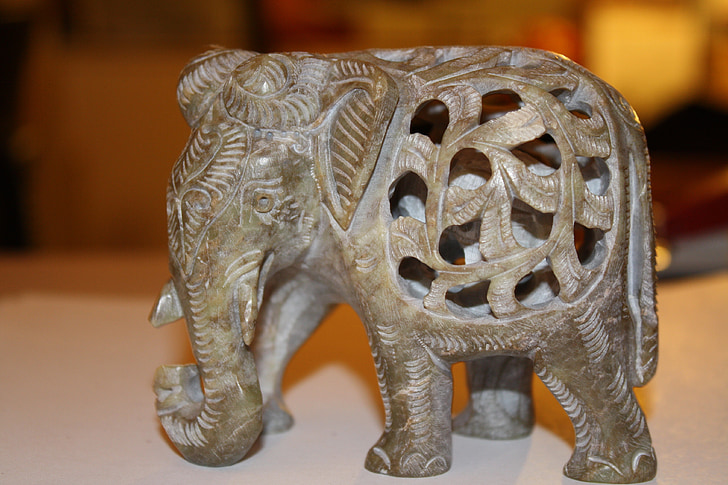 elephant, carving, indian