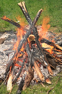 キャンプファイヤー, お祝い, 火, パーティー, 赤, 木材, 自然