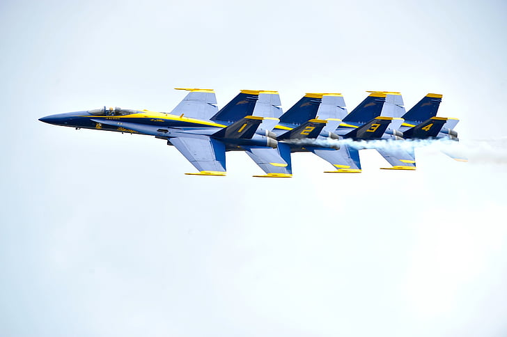 Blue angels, samolot, lotu, Eskadra demonstracji, US Navy, Stany Zjednoczone Ameryki, wydajność