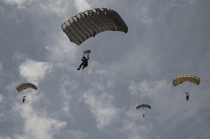 парашут, освободен, отвори, скачане с парашут, парашутизъм, скокове, обучение
