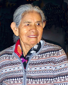 yaşlı kadın, mesch, yüz, Peru, Peru, Andes, Güney Amerika