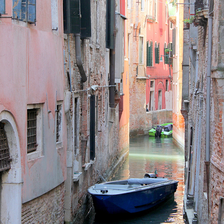 Venècia, canal, vaixell, arquitectura, edifici, Venezia, gran