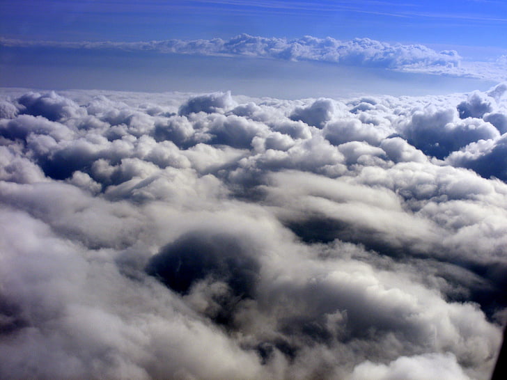 Wolke, Himmel, weiß, Flugzeug, Tag, der Dunst