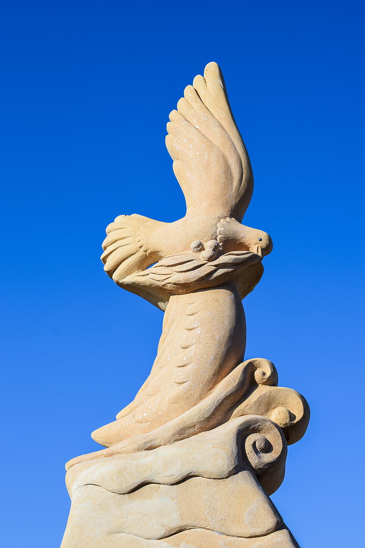 fred, Pigeon, Olive branch, symbol, håber, skulptur, skulpturpark