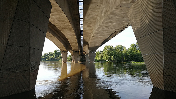 Loire, мост, Франция, Река, столба