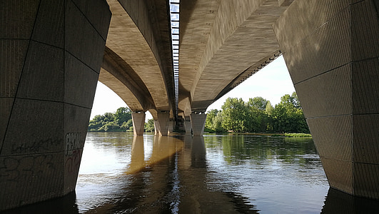Loire, Bridge, Ranska, River, pilari