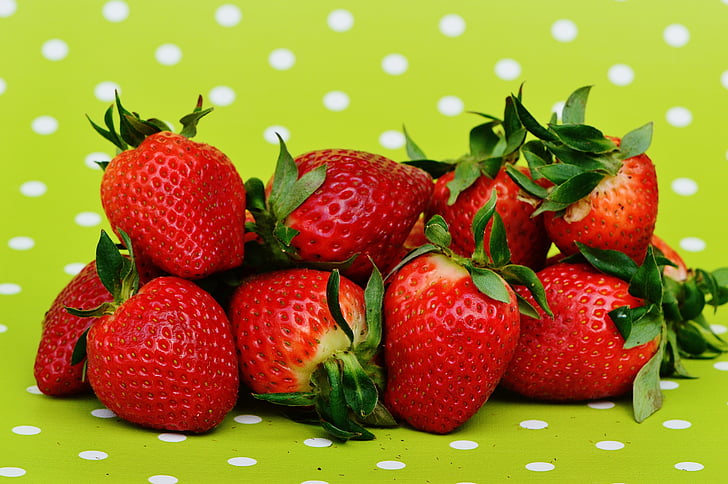 fraises, fruits, fermer, fruits, rouge, Sweet, alimentaire