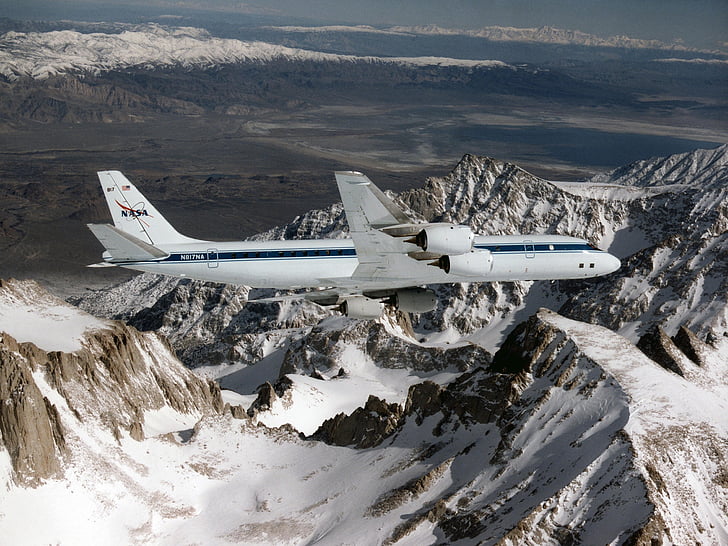 lėktuvas, plaukioja, DC 8, NASA laboratorija, orlaivių, plokštumoje, skrydžio