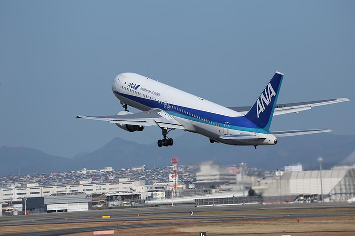 Japan, Boeing 767, Osaka flygplats, flygplan, all nippon airways