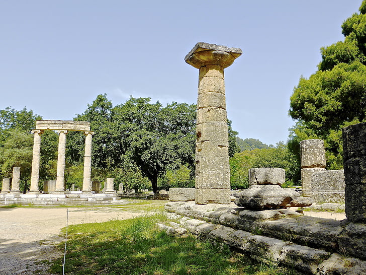 cột, Olympia, Corinth, đá, khảo cổ học, cổ điển, hủy hoại