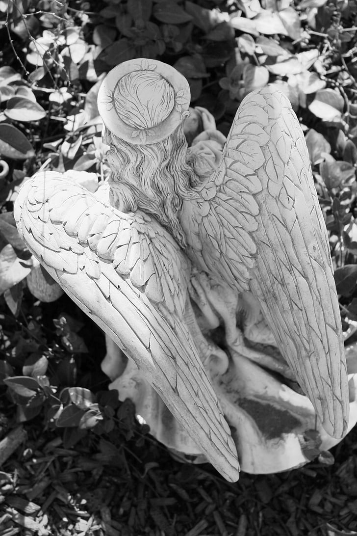 ange, sculpture, statue de, ailes, religion, cieux, Pierre