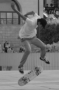 schaatsen, Skater, skateboard, man, mensen, cool, spectaculaire