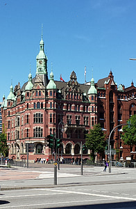 Speicherstadt, Hamburg, batu bata, arsitektur, bangunan, Kontorhaus, lama speicherstadt