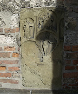 Steinplatte, placa de, ornamento de, capa de brazos, piedra, sello, losas de piedra