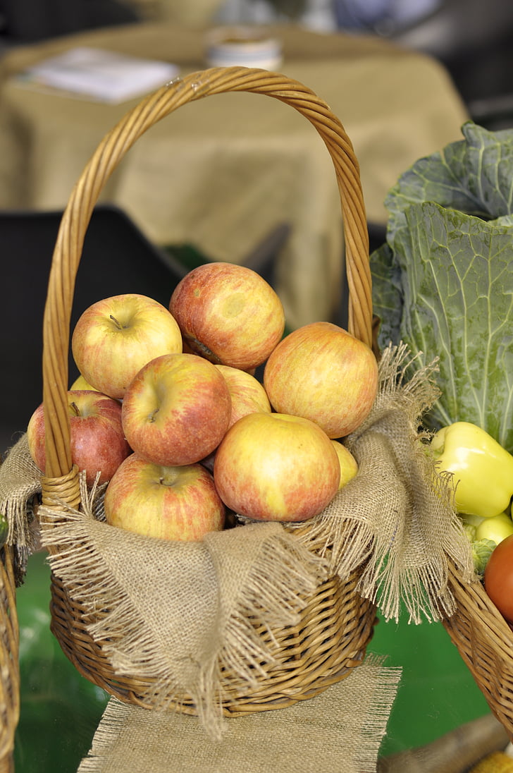 orgánica, manzanas, fruta, fresco, alimentos, delicioso, jardín