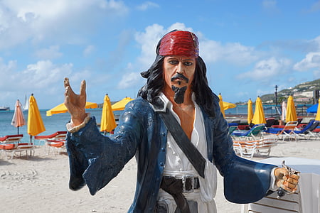 pirat, St maarten, figur, Philipsburg, Caraibien, røveri, havet