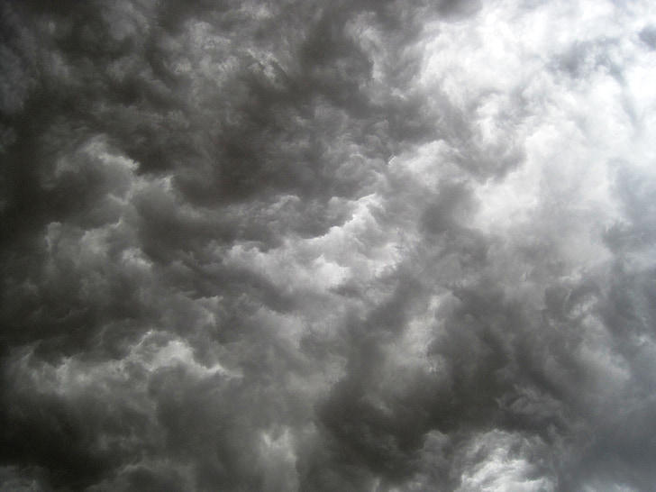 nuvole, cielo coperto, raccolta, scuro, inquietante, tempesta