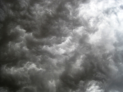 felhők, borult, összegyűjtése, sötét, baljós, vihar