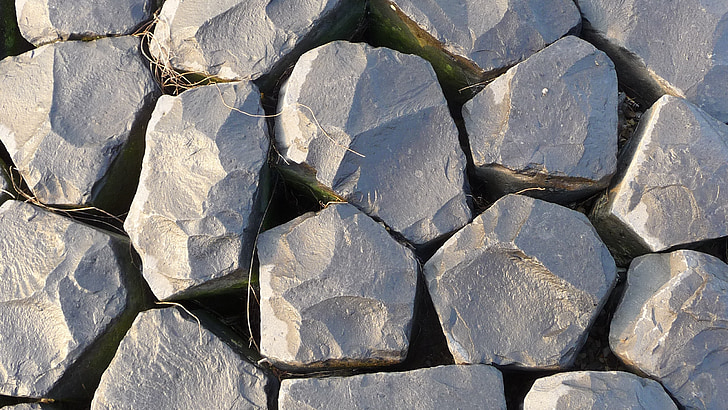 pierres, Kai, mur, Rock, arrière-plan, texture, gris