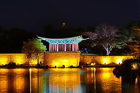 Sør-korea, racing, anapji, delen, tempelet, Korea, religion
