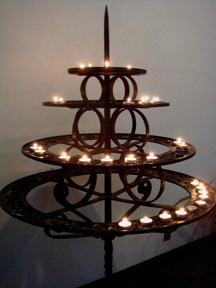 kynttilät, kirkko, hieman, usko, Saksa, standardi, ympyrä