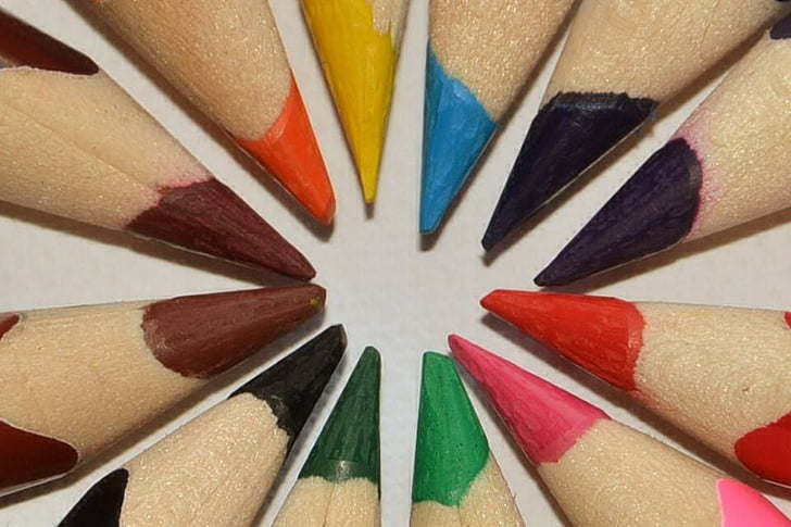 pensil, penuh warna, alat tulis, kreatif, cant