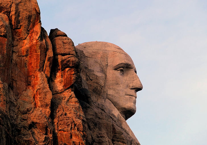 Monumento, montagna, mount rushmore, Presidente, George washington, vista laterale, paesaggio