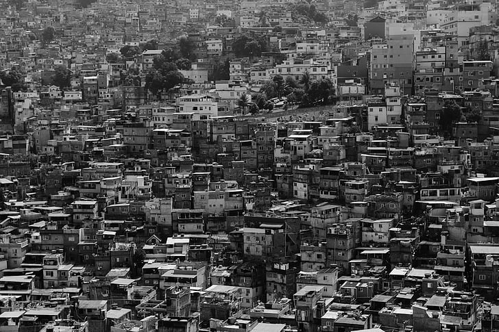en blanc i negre, edificis, ciutat, paisatge urbà, Centre, cases, urbà
