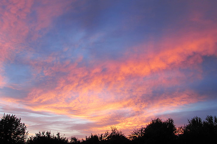 cielo, copertura nuvolosa, forma di nuvole, tramonto, crepuscolo